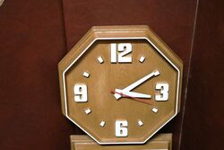 Vintage Pepsi Wall Clock Impact International Plastic Woodgrain 1970s 