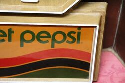 Vintage Pepsi Wall Clock Impact International Plastic Woodgrain 1970s 