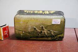 Vintage Pictorial Tin Depicting 2 Pointer Dogs..