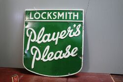 Vintage Players Please Locksmith Embossed Tin Sign. #