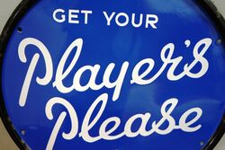 Vintage Players Please Round Enamel Advertising Sign 