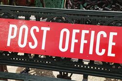 Vintage Post Office Bundella Enamel Sign 