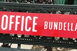 Vintage Post Office Bundella Enamel Sign 