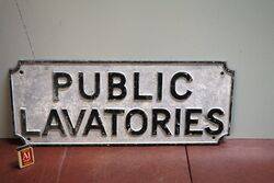 Vintage Public Lavatories Cast Aluminium Sign. #