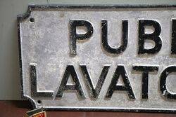 Vintage Public Lavatories Cast Aluminium Sign 