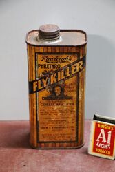 Vintage Rawleigh's Pyrethro Fly Killer 18 Fluid Oz Tin.