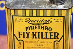 Vintage Rawleighand39s Pyrethro Fly Killer 40 Fluid Oz Tin