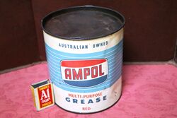 Vintage Red Ampol Multi-Purpose 5lb Grease Tin.