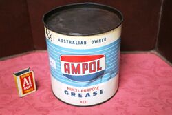 Vintage Red Ampol MultiPurpose 5lb Grease Tin