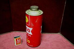 Vintage Red Shell X100 Motor Oil 2030 One Quart Tin
