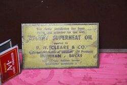 Vintage Regent Superheat Oil Brass Plate.