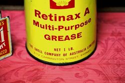 Vintage Retinax A MultiPurpose Grease 1lb Tin
