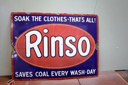 Vintage Rinso Enamel Advertising Sign.#