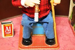 Vintage Rosko McGregor Tin Toy Cigar Smoking Scotsman 