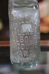 Vintage Rowlands Ballarat Soft Drink Bottle 