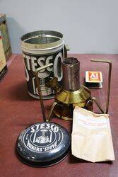 Vintage STESCO Hikers Stove Tin and Contents