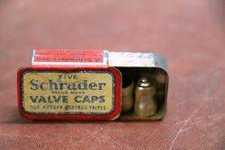 Vintage Schrader Valve Caps Tin