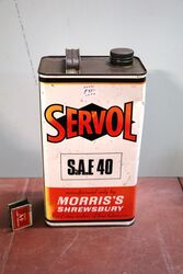 Vintage Servol SAE 40 Motor Oil One Gallon Tin