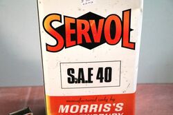 Vintage Servol SAE 40 Motor Oil One Gallon Tin