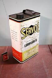 Vintage Servol SAE 40 Motor Oil One Gallon Tin