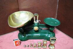 Vintage Set of BOOTS the Chemist Scales & Bell Weights.