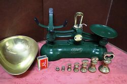 Vintage Set of BOOTS the Chemist Scales and Bell Weights