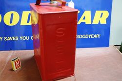 Vintage Shell 2 gal Running Board Fuel Can 