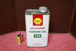 Vintage Shell Aeroshell Turbine Oil 750 One Quart Tin.