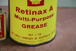 Vintage Shell Aust 1 lb Retinax A Grease 3 Tin
