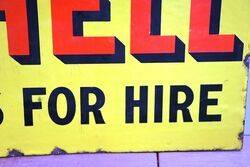 Vintage Shell Cars For Hire Double Sided Enamel Sign
