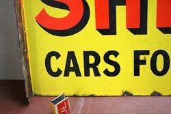 Vintage Shell Cars For Hire Double Sided Enamel Sign