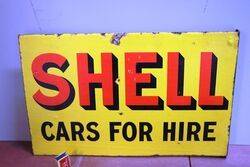 Vintage Shell Cars For Hire Double Sided Enamel Sign