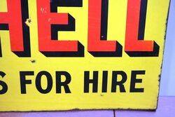 Vintage Shell Cars For Hire Double Sided Enamel Sign