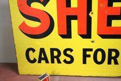 Vintage Shell Cars For Hire Double Sided Enamel Sign