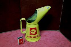 Vintage Shell Lubricants One Quart Oil Pourer-Jug.