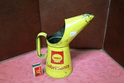 Vintage Shell Lubricants One Quart Oil Pourer-Jug.