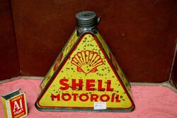 Vintage Shell Motor Oil Tri Shape 1litre Tin