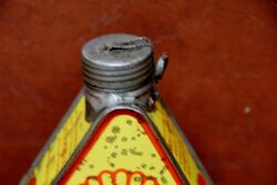 Vintage Shell Motor Oil Tri Shape 1litre Tin