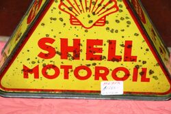 Vintage Shell Motor Oil Tri Shape 1litre Tin