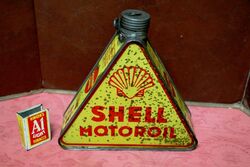 Vintage Shell Motor Oil Tri Shape 1litre Tin