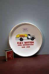 Vintage Shell Porcelain Pictorial Tray.
