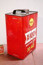 Vintage Shell Red X100 Motor Oil One Gallon Tin