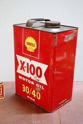Vintage Shell Red X100 Motor Oil One Gallon Tin