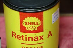 Vintage Shell Retinax and39A 1lb Grease Tin