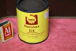 Vintage Shell Retinax and39DX 1lb Grease Tin