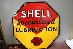 Vintage Shell Specialised Lubrication Octagonal Enamel Sign 