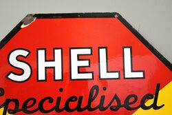 Vintage Shell Specialised Lubrication Octagonal Enamel Sign 