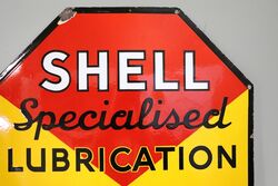 Vintage Shell Specialised Lubrication Octagonal Enamel Sign 