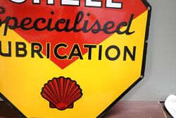 Vintage Shell Specialised Lubrication Octagonal Enamel Sign 