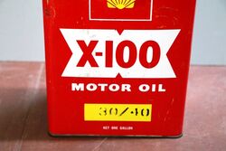 Vintage Shell X100 3040 Motor Oil 1gal Tin